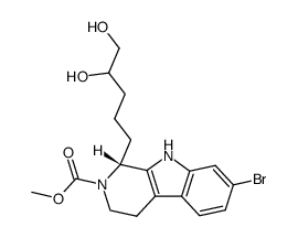 methyl (1R)-7-bromo-1-(4',5'-dihydroxypentyl)-2,3,4,9-tetrahydro-1H-β-carboline-2-carboxylate Structure