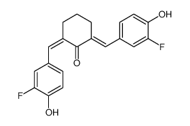 2,6-bis[(3-fluoro-4-hydroxyphenyl)methylidene]cyclohexan-1-one结构式