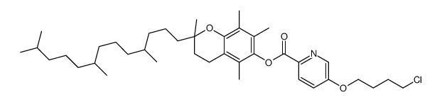 [2,5,7,8-tetramethyl-2-(4,8,12-trimethyltridecyl)chroman-6-yl] 5-(4-ch lorobutoxy)pyridine-2-carboxylate结构式