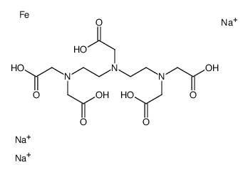 trisodium [N,N-bis[2-[bis(carboxymethyl)amino]ethyl]glycinato(5-)]ferrate(3-) structure