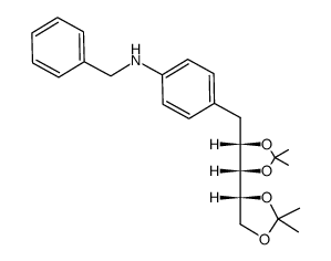 1-deoxy-2,3:4,5-di-O-isopropylidene-1-{4-[(phenylmethyl)amino]phenyl}-D-ribitol Structure