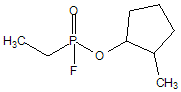 2-Methylcyclopentyl ethylphosphonofluoridate结构式