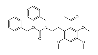 N-benzyl-N-(carbobenzyloxy)-2-[2-acetyl-3,4,6-trimethoxy-5-(methylphenyl)]ethylamine结构式