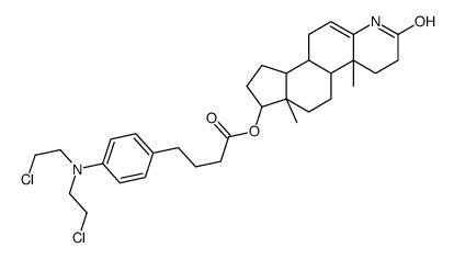 17-hydroxy-4-aza-A-nor-5-androsten-3-one (4-N,N-bis(2-chloroethylamino)phenyl)butyrate结构式