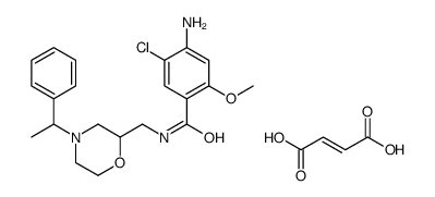 4-amino-5-chloro-2-methoxy-N-[[4-(1-phenylethyl)morpholin-2-yl]methyl]benzamide,(E)-but-2-enedioic acid结构式