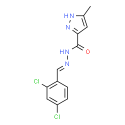 (E)-N-(2,4-dichlorobenzylidene)-3-methyl-1H-pyrazole-5-carbohydrazide结构式