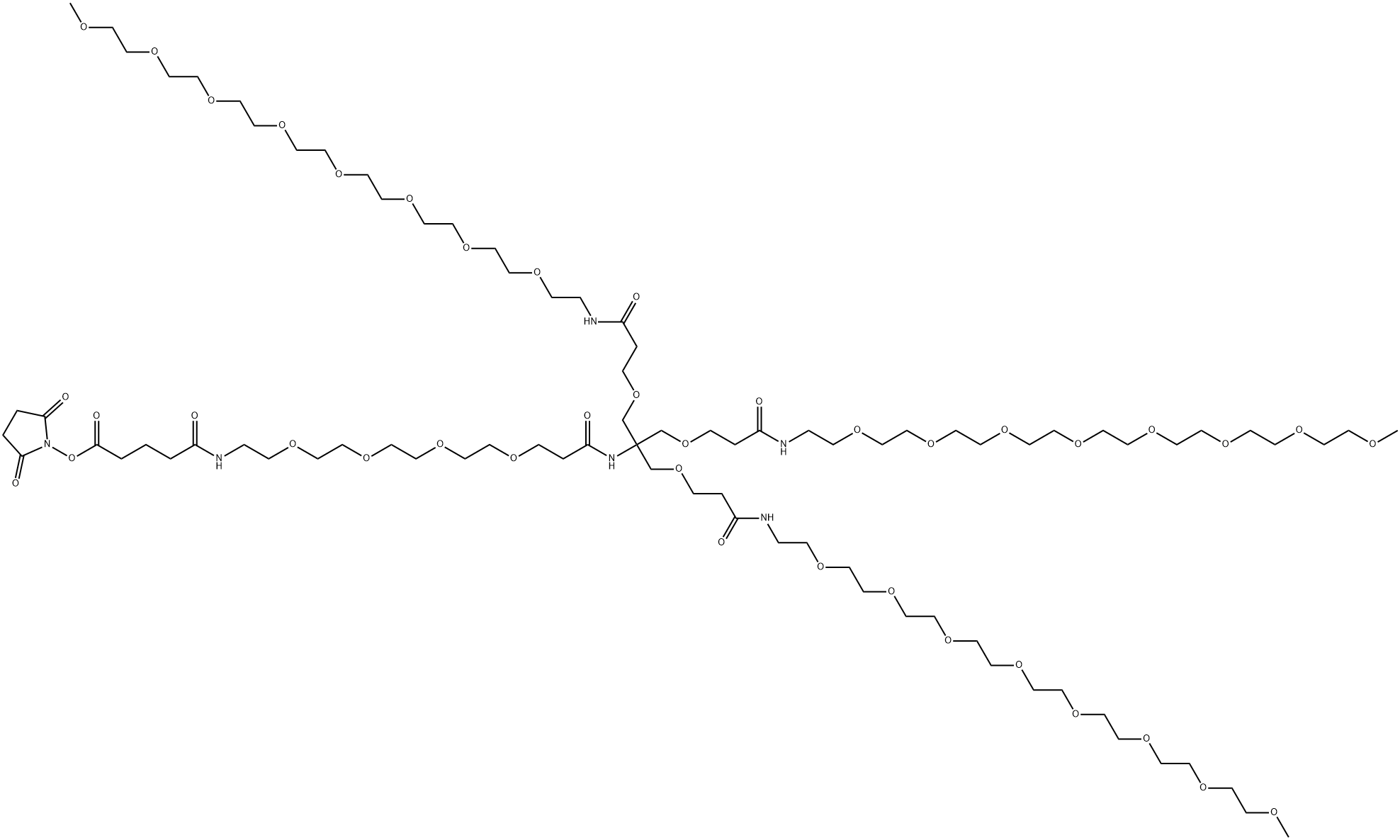 NHS-dPEG(R)4-( m-dPEG(R)8)3-ester structure