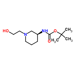 2-Methyl-2-propanyl [(3S)-1-(2-hydroxyethyl)-3-piperidinyl]carbamate结构式