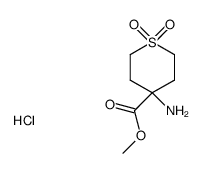 methyl 4-aminotetrahydro-2H-thiopyran-4-carboxylate 1,1-dioxide hydrochloride structure