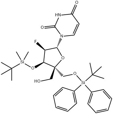 2'-Deoxy-3'-O-TBS-5'-O-TBDPS-2'-fluoro-4'-C-(hydroxymethyl)-uridine picture