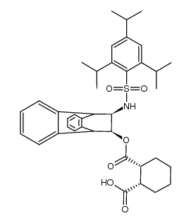 (1S,2R)-2-((((11S,12R)-12-((2,4,6-triisopropylphenyl)sulfonamido)-9,10-dihydro-9,10-ethanoanthracen-11-yl)oxy)carbonyl)cyclohexane-1-carboxylic acid结构式