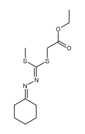 ethyl 2-(((cyclohexylidenehydrazono)(methylthio)methyl)thio)acetate Structure