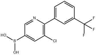 5-Chloro-6-(3-trifluoromethylphenyl)pyridine-3-boronic acid结构式