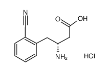 (r)-3-amino-4-(2-cyanophenyl)butanoic acid hydrochloride Structure