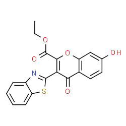 ethyl 3-(benzo[d]thiazol-2-yl)-7-hydroxy-4-oxo-4H-chromene-2-carboxylate structure