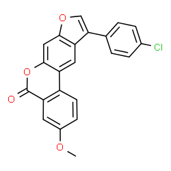 10-(4-chlorophenyl)-3-methoxy-[1]benzofuro[6,5-c]isochromen-5-one structure