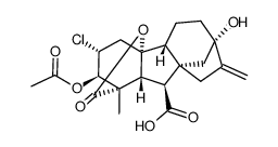 ent-3α-acetoxy-2α-chloro-13-hydroxy-20-norgibberell-16-en-19-oic acid 19,10-lactone Structure