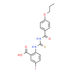 5-IODO-2-[[[(4-PROPOXYBENZOYL)AMINO]THIOXOMETHYL]AMINO]-BENZOIC ACID结构式