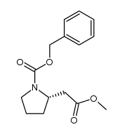 (-)-(S)-2-methoxycarbonylmethylpyrrolidine-1-carboxylic acid benzyl ester结构式