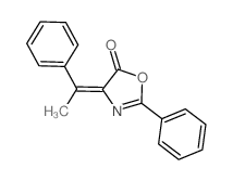 (4E)-2-phenyl-4-(1-phenylethylidene)-1,3-oxazol-5-one structure