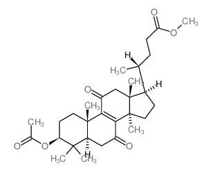 Chol-8-en-24-oic acid,3-(acetyloxy)-4,4,14-trimethyl-7,11-dioxo-, methyl ester, (3b,5a)-结构式