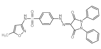 4-[2-(3,5-dioxo-1,2-diphenyl-pyrazolidin-4-ylidene)hydrazinyl]-N-(5-methyloxazol-3-yl)benzenesulfonamide Structure