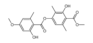 2-Hydroxy-4-[(2-hydroxy-4-methoxy-6-methylbenzoyl)oxy]-3,6-dimethylbenzoic acid methyl ester结构式