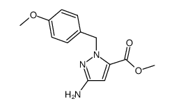 5-amino-2-(4-methoxybenzyl)-2H-pyrazole-3-carboxylic acid methyl ester结构式