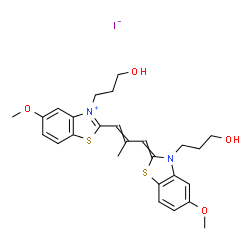 3-(3-hydroxypropyl)-2-[3-[3-(3-hydroxypropyl)-5-methoxy-3H-benzothiazol-2-ylidene]-2-methylprop-1-enyl]-5-methoxybenzothiazolium iodide Structure