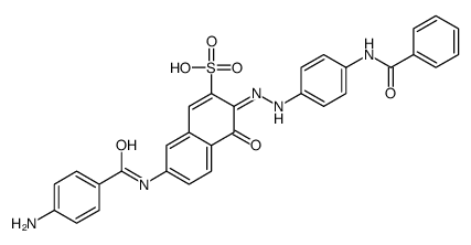 (3E)-7-[(4-aminobenzoyl)amino]-3-[(4-benzamidophenyl)hydrazinylidene]-4-oxonaphthalene-2-sulfonic acid结构式