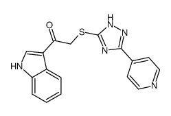 1-(1H-indol-3-yl)-2-[(5-pyridin-4-yl-1H-1,2,4-triazol-3-yl)sulfanyl]ethanone结构式