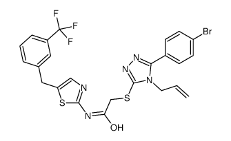 2-[[5-(4-bromophenyl)-4-prop-2-enyl-1,2,4-triazol-3-yl]sulfanyl]-N-[5-[[3-(trifluoromethyl)phenyl]methyl]-1,3-thiazol-2-yl]acetamide Structure