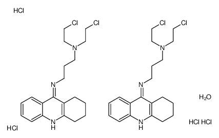 N',N'-bis(2-chloroethyl)-N-(1,2,3,4-tetrahydroacridin-9-yl)propane-1,3-diamine,hydrate,tetrahydrochloride结构式