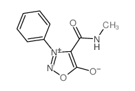 N-methyl-5-oxo-3-phenyl-1-oxa-2-aza-3-azoniacyclopent-3-ene-4-carboxamide structure