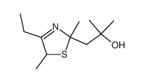 1-(4-ethyl-2,5-dimethyl-2,5-dihydro-thiazol-2-yl)-2-methyl-propan-2-ol结构式