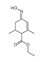 4-hydroxyimino-2,6-dimethyl-cyclohex-2-enecarboxylic acid ethyl ester Structure