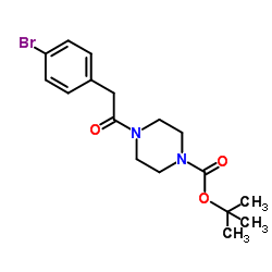 叔-丁基 4-(2-(4-溴苯基)乙酰基)哌嗪-1-羧酸酯图片