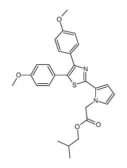 2-methylpropyl 2-[2-[4,5-bis(4-methoxyphenyl)-1,3-thiazol-2-yl]pyrrol-1-yl]acetate结构式