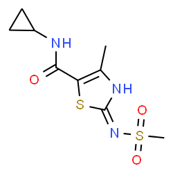 (2E)-N-cyclopropyl-4-methyl-2-[(methylsulfonyl)imino]-2,3-dihydro-1,3-thiazole-5-carboxamide Structure