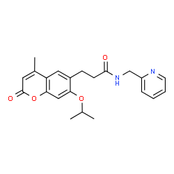 3-[4-methyl-2-oxo-7-(propan-2-yloxy)-2H-chromen-6-yl]-N-(pyridin-2-ylmethyl)propanamide结构式