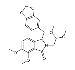 (1-benzo[1,3]dioxol-5-yl)methyl-2-(2,2-dimethoxyethyl)-6,7-dimethoxy-2,3-dihydro-1H-isoindol-1-one结构式