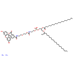 1,2-distearoyl-sn-glycero-3-phosphoethanolamine-N-[poly(ethylene glycol)2000-N'-carboxyfluorescein] (amMonium salt) structure