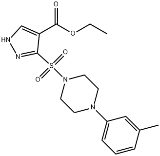 ethyl 3-{[4-(3-methylphenyl)piperazin-1-yl]sulfonyl}-1H-pyrazole-4-carboxylate结构式