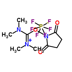 N,N,N',N'-Tetramethyl-O-(N-succinimidyl)uronium hexafluorophosphate structure