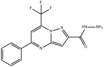 5-Phenyl-7-trifluoromethyl-pyrazolo[1,5-a]pyrimidine-2-carboxylic acid hydrazide Structure