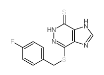 2-[(4-fluorophenyl)methylsulfanyl]-3,4,7,9-tetrazabicyclo[4.3.0]nona-1,6,8-triene-5-thione Structure
