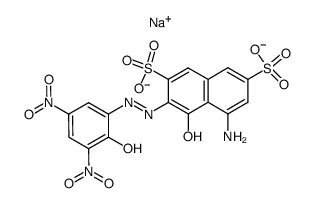 disodium 5-amino-4-hydroxy-3-[(2-hydroxy-3,5-dinitrophenyl)azo]naphthalene-2,7-disulphonate Structure