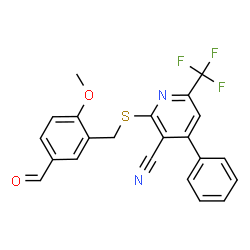 2-[(5-FORMYL-2-METHOXYBENZYL)THIO]-4-PHENYL-6-(TRIFLUOROMETHYL)NICOTINONITRILE结构式