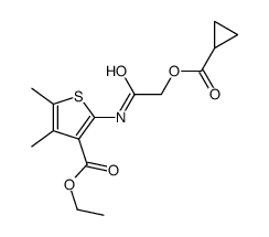 ethyl 2-[[2-(cyclopropanecarbonyloxy)acetyl]amino]-4,5-dimethylthiophene-3-carboxylate结构式