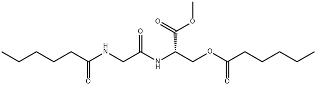 N-(1-Oxohexyl)-Gly-O-(1-oxohexyl)-L-Ser-OMe Structure